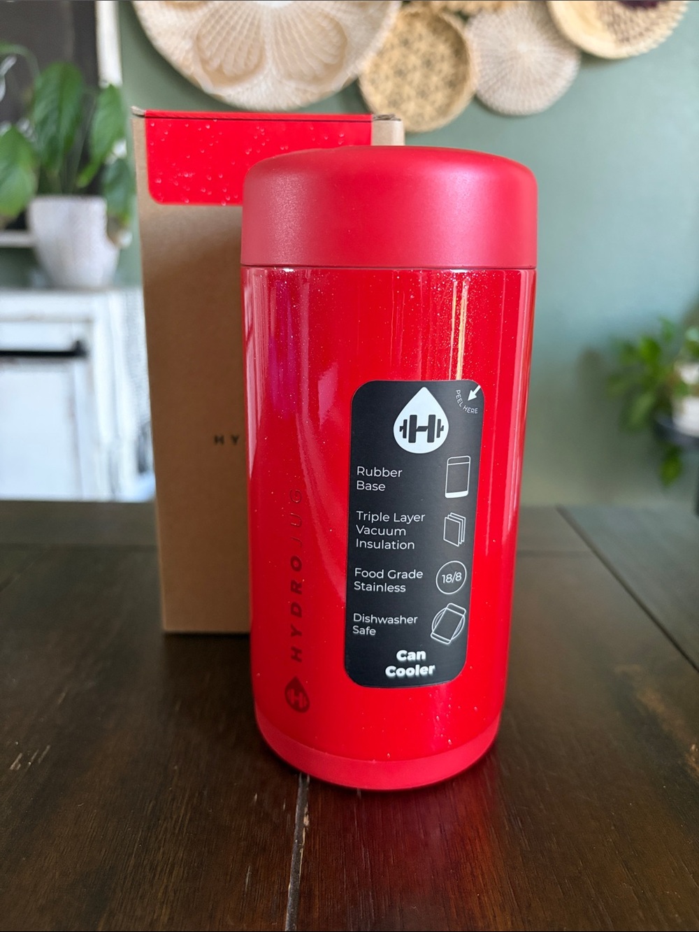 HydroJug 12oz Slim Can Cooler in Holly! New!